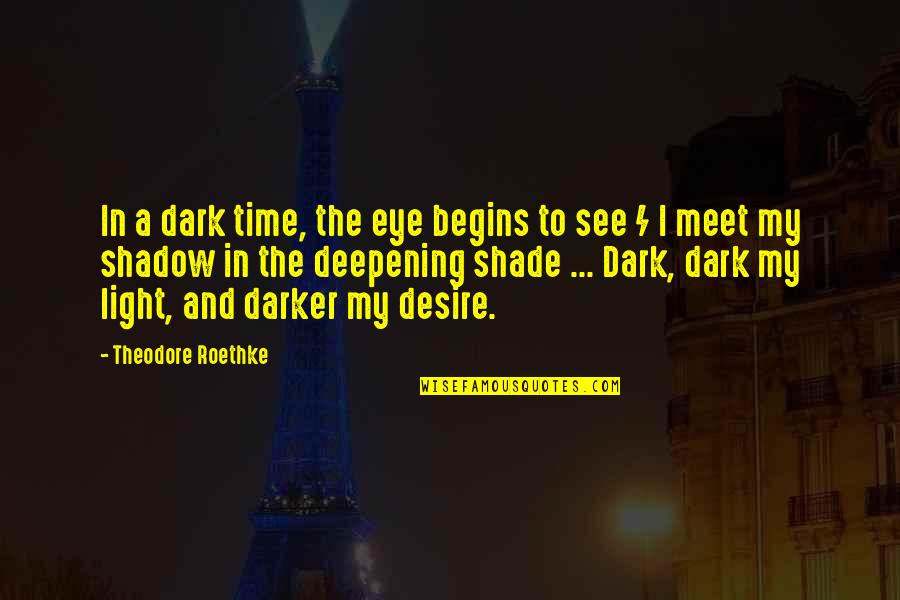 Dark Vs Light Quotes By Theodore Roethke: In a dark time, the eye begins to Dark Vs Light Quotes By Theodore Roethke: In a dark time, the eye begins to