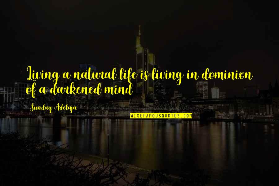 Darkened Quotes By Sunday Adelaja: Living a natural life is living in dominion