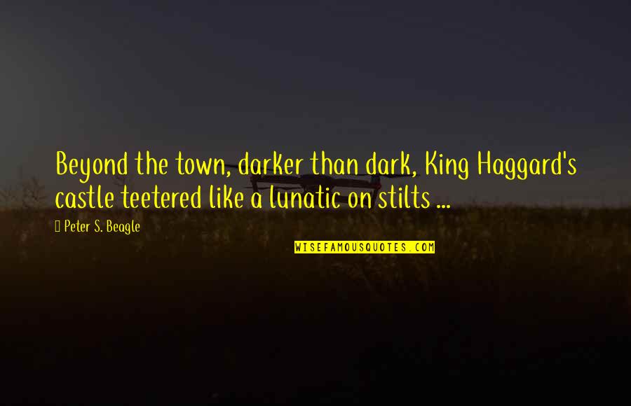 Darker Than Quotes By Peter S. Beagle: Beyond the town, darker than dark, King Haggard's