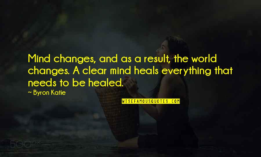 Darkforce Software Quotes By Byron Katie: Mind changes, and as a result, the world