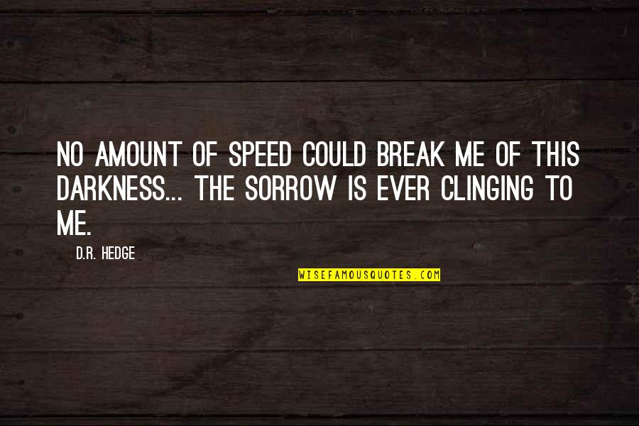 Darkness And Depression Quotes By D.R. Hedge: No amount of speed could break me of