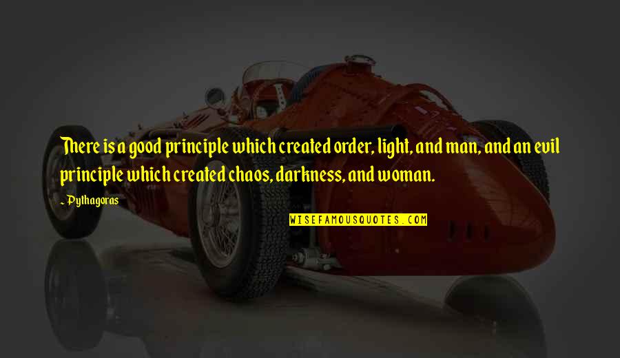 Darkness And Light Quotes By Pythagoras: There is a good principle which created order,