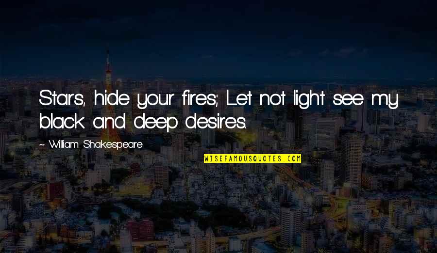 Darkness And Stars Quotes By William Shakespeare: Stars, hide your fires; Let not light see