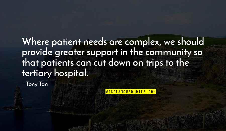Darkness Before Dawn Sharon M Draper Quotes By Tony Tan: Where patient needs are complex, we should provide