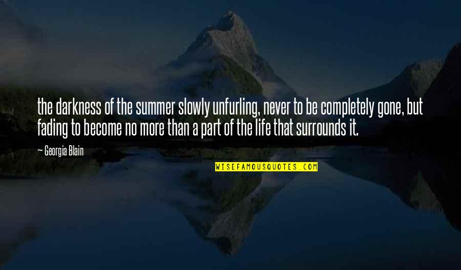 Darkness Hope Quotes By Georgia Blain: the darkness of the summer slowly unfurling, never