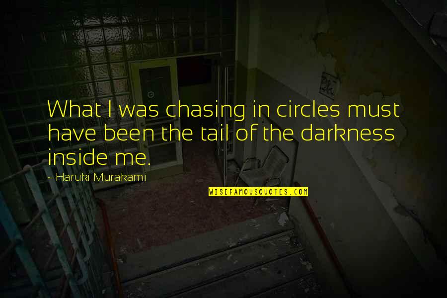 Darkness In Life Quotes By Haruki Murakami: What I was chasing in circles must have