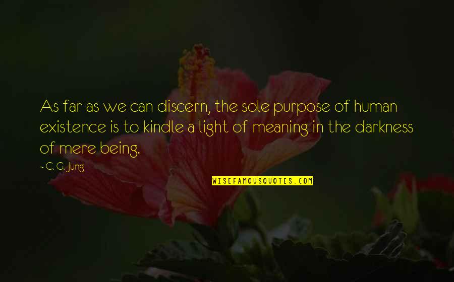 Darkness In My Life Quotes By C. G. Jung: As far as we can discern, the sole