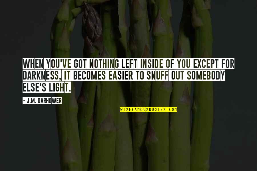 Darkness Inside You Quotes By J.M. Darhower: When you've got nothing left inside of you