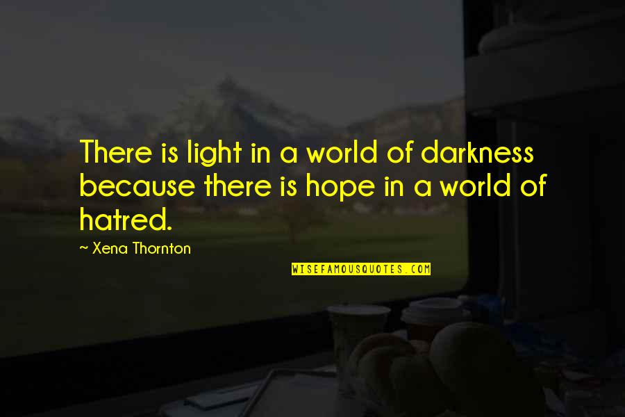 Darkness Inspirational Quotes By Xena Thornton: There is light in a world of darkness