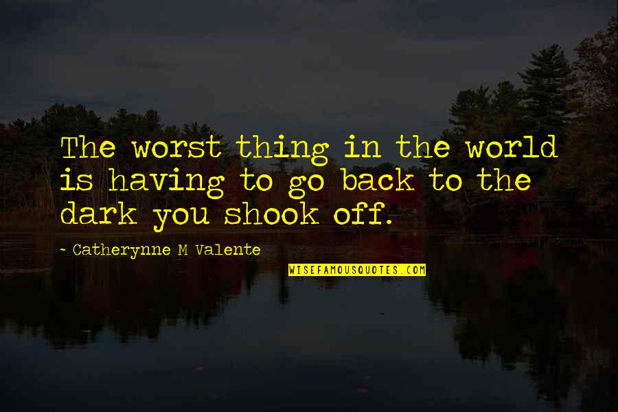 Darkness Of Depression Quotes By Catherynne M Valente: The worst thing in the world is having