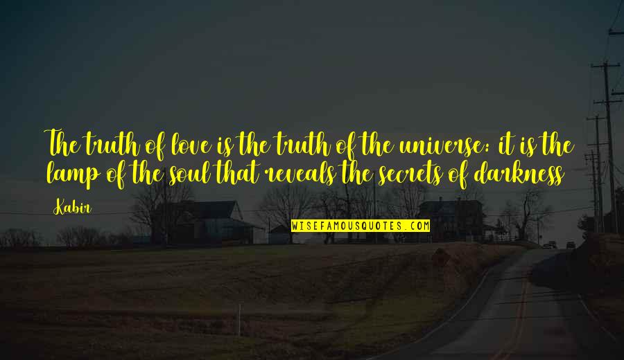 Darkness Of The Soul Quotes By Kabir: The truth of love is the truth of Darkness Of The Soul Quotes By Kabir: The truth of love is the truth of