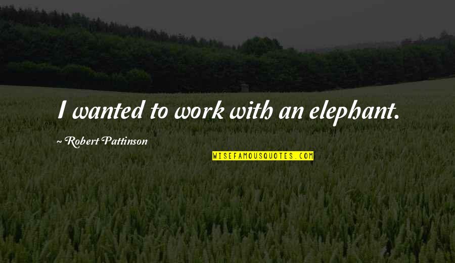 Darkness Raise Quotes By Robert Pattinson: I wanted to work with an elephant.