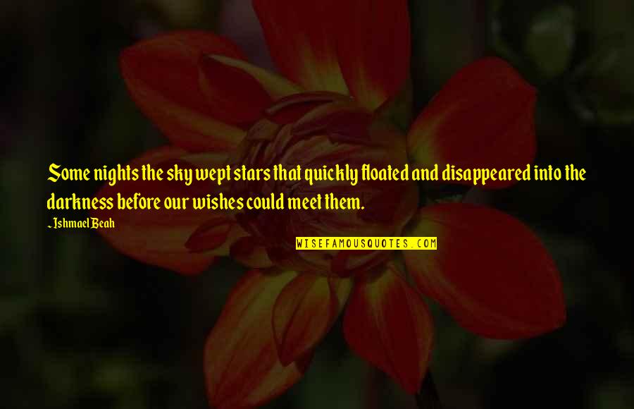 Darkness Sky Quotes By Ishmael Beah: Some nights the sky wept stars that quickly