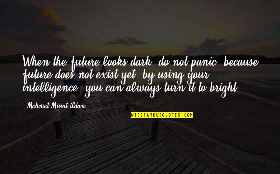Dark'ning Quotes By Mehmet Murat Ildan: When the future looks dark, do not panic,