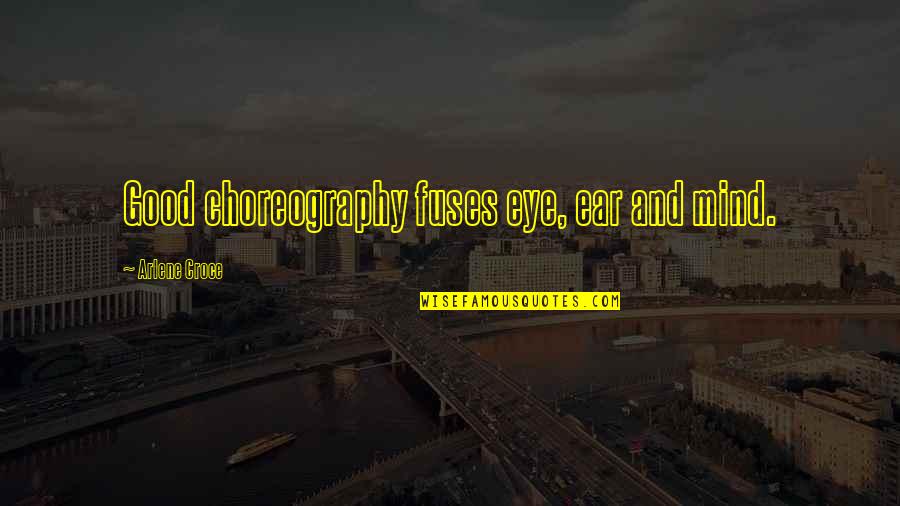 Darkroom Quotes By Arlene Croce: Good choreography fuses eye, ear and mind.