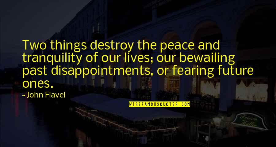 Darnay's Quotes By John Flavel: Two things destroy the peace and tranquility of