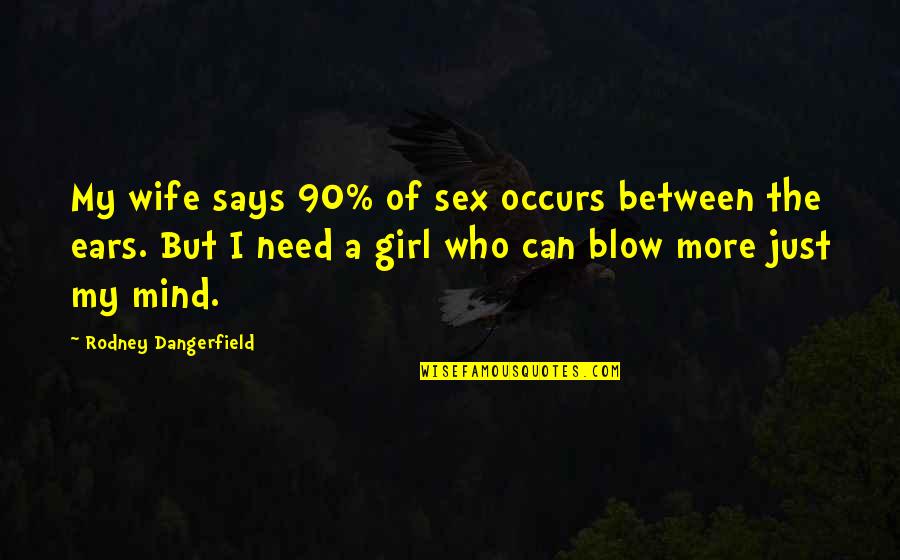 Darome Microphone Quotes By Rodney Dangerfield: My wife says 90% of sex occurs between Darome Microphone Quotes By Rodney Dangerfield: My wife says 90% of sex occurs between