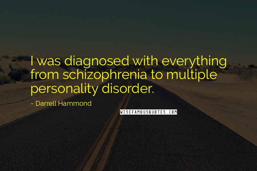 Darrell Hammond quotes: I was diagnosed with everything from schizophrenia to multiple personality disorder.