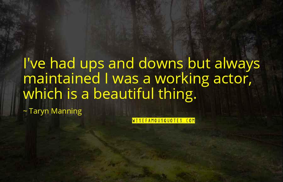 Darri Quotes By Taryn Manning: I've had ups and downs but always maintained