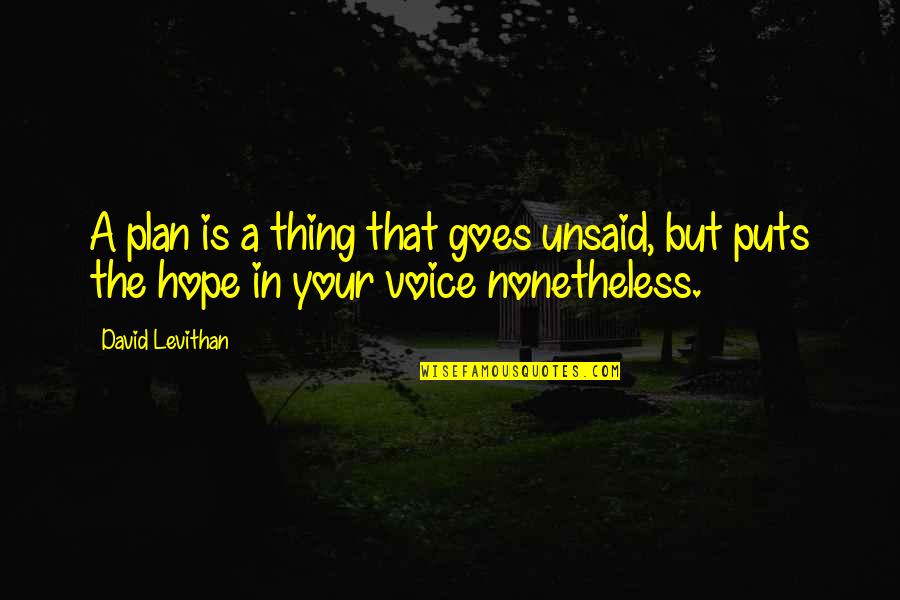 Darrow And Mustang Quotes By David Levithan: A plan is a thing that goes unsaid,