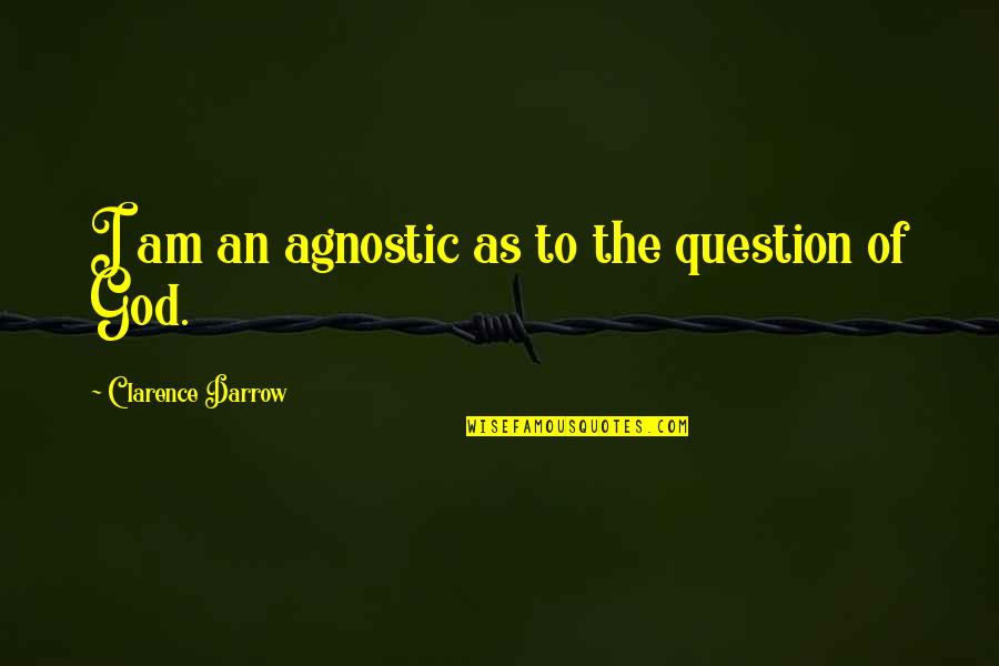 Darrow's Quotes By Clarence Darrow: I am an agnostic as to the question