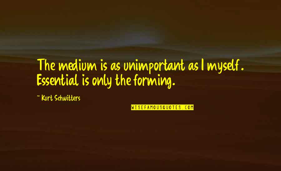 Darshan Quotes By Kurt Schwitters: The medium is as unimportant as I myself.