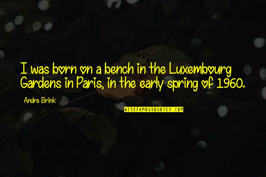 Darta Quotes By Andre Brink: I was born on a bench in the