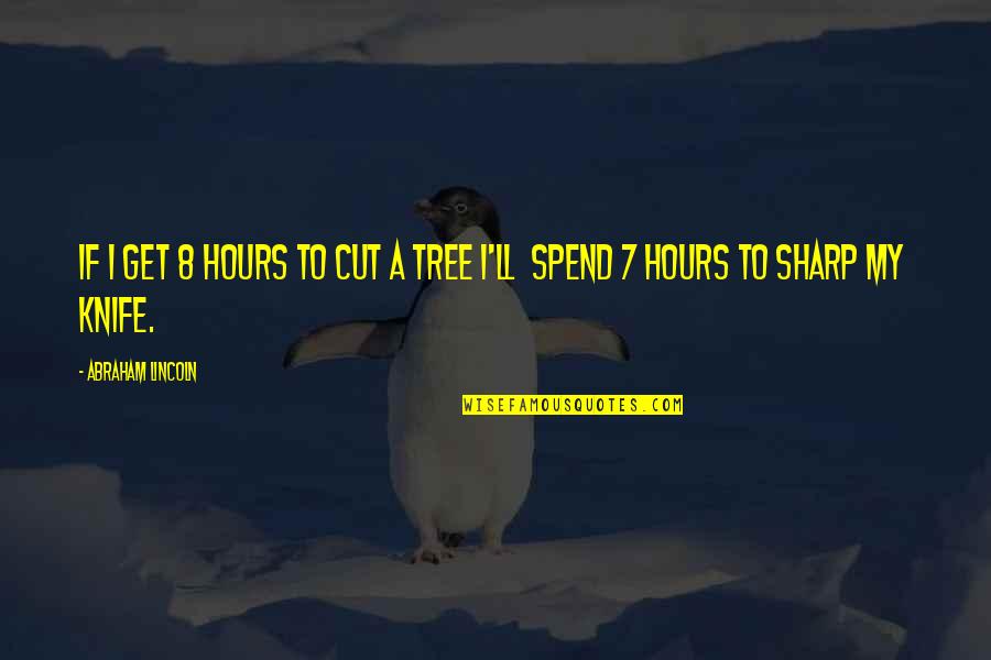 Darter Bird Quotes By Abraham Lincoln: If i get 8 hours to cut a Darter Bird Quotes By Abraham Lincoln: If i get 8 hours to cut a