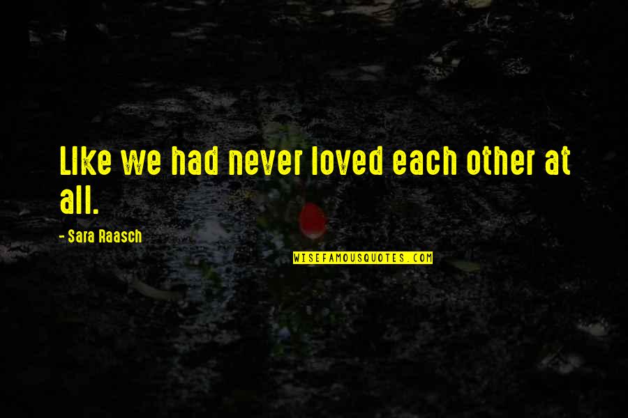 Darter Head Quotes By Sara Raasch: LIke we had never loved each other at Darter Head Quotes By Sara Raasch: LIke we had never loved each other at