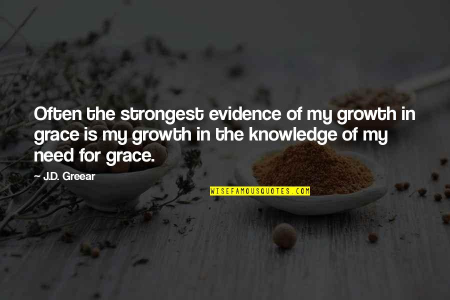 Darth Caedus Quotes By J.D. Greear: Often the strongest evidence of my growth in