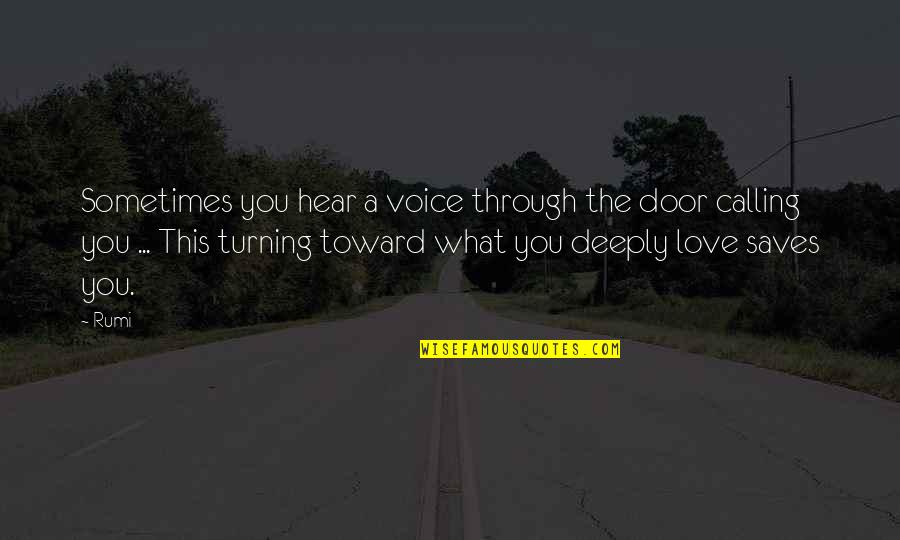 Daru Badnaam Quotes By Rumi: Sometimes you hear a voice through the door
