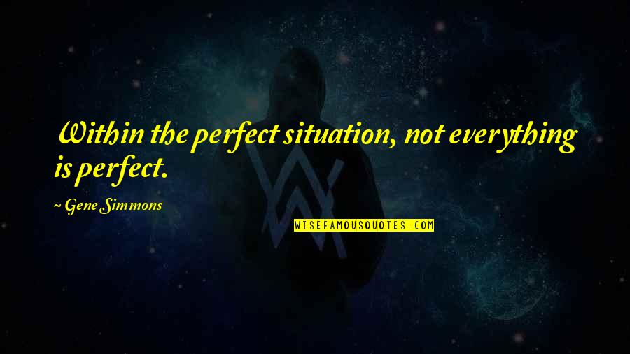 Daruma Quotes By Gene Simmons: Within the perfect situation, not everything is perfect.