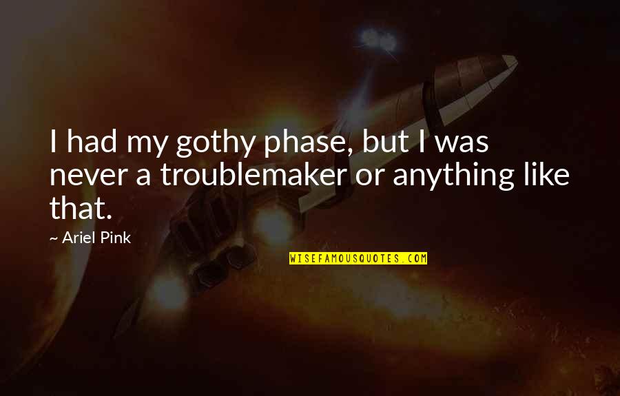 Darwin Compassion Quote Quotes By Ariel Pink: I had my gothy phase, but I was