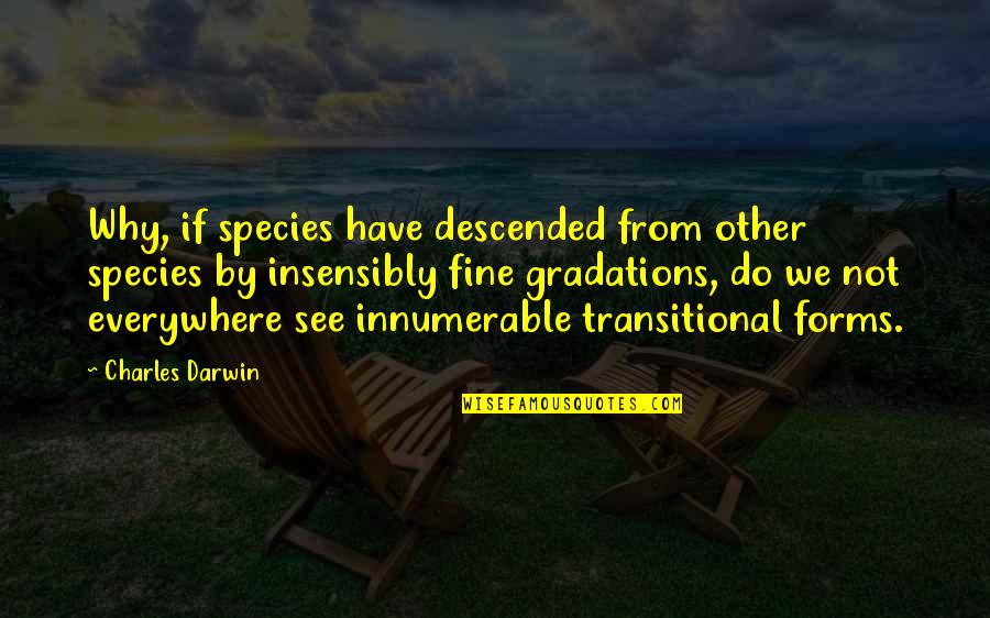 Darwin On The Origin Of Species Quotes By Charles Darwin: Why, if species have descended from other species