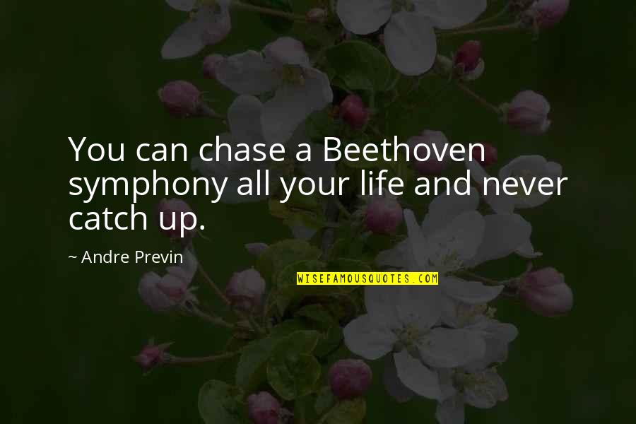 Darwin Survival Of The Fittest Quotes By Andre Previn: You can chase a Beethoven symphony all your