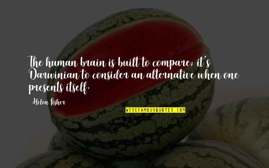 Darwinian Quotes By Helen Fisher: The human brain is built to compare; it's
