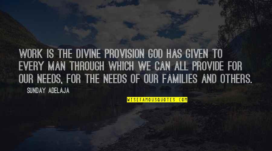 Darwinismo Tecnologico Quotes By Sunday Adelaja: Work is the divine provision God has given Darwinismo Tecnologico Quotes By Sunday Adelaja: Work is the divine provision God has given