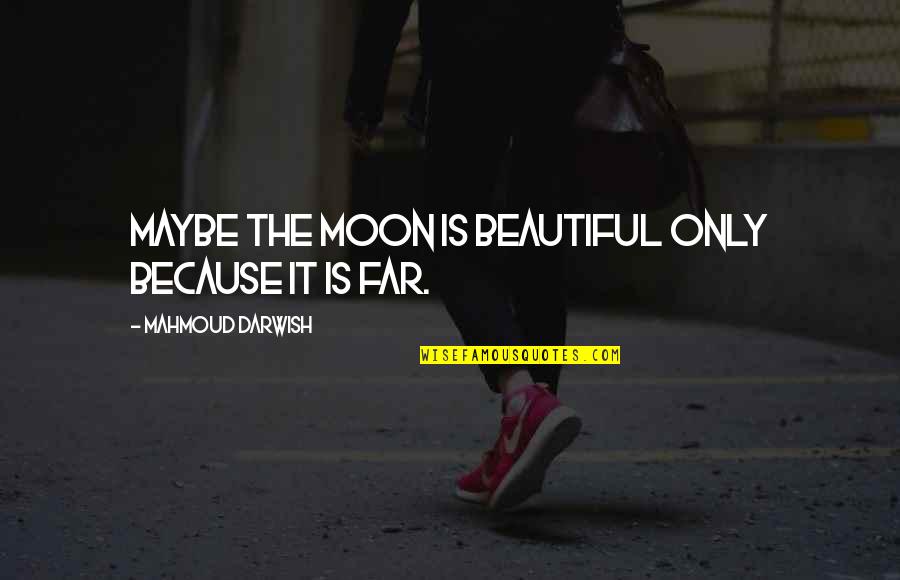 Darwish Darwish Quotes By Mahmoud Darwish: Maybe the moon is beautiful only because it