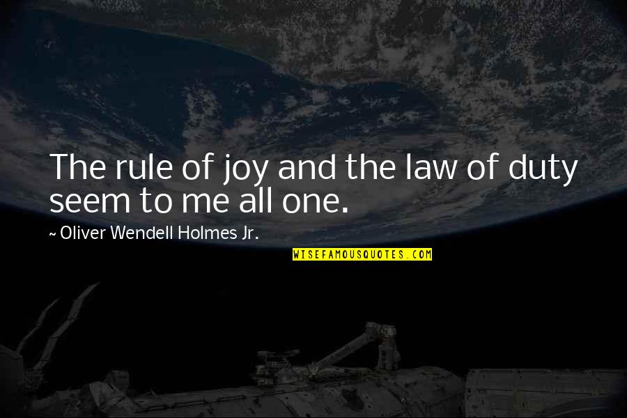 Dascanio Dennis Quotes By Oliver Wendell Holmes Jr.: The rule of joy and the law of