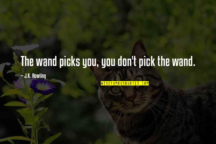 Dashaun Jiwe Quotes By J.K. Rowling: The wand picks you, you don't pick the