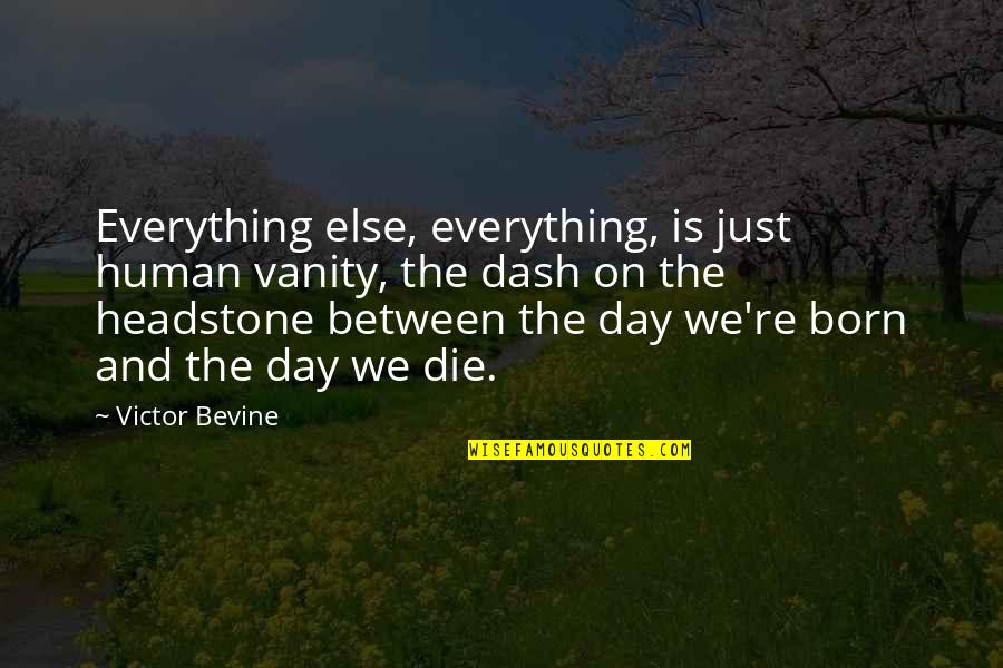 Dash'd Quotes By Victor Bevine: Everything else, everything, is just human vanity, the