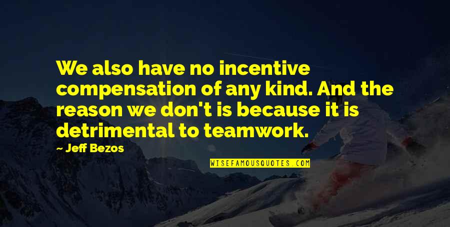 Dashkevich Priklyucheniya Quotes By Jeff Bezos: We also have no incentive compensation of any Dashkevich Priklyucheniya Quotes By Jeff Bezos: We also have no incentive compensation of any