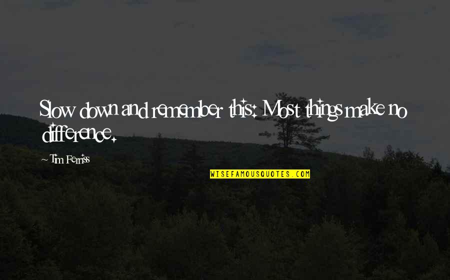 Dashrath Manjhi Quotes By Tim Ferriss: Slow down and remember this: Most things make