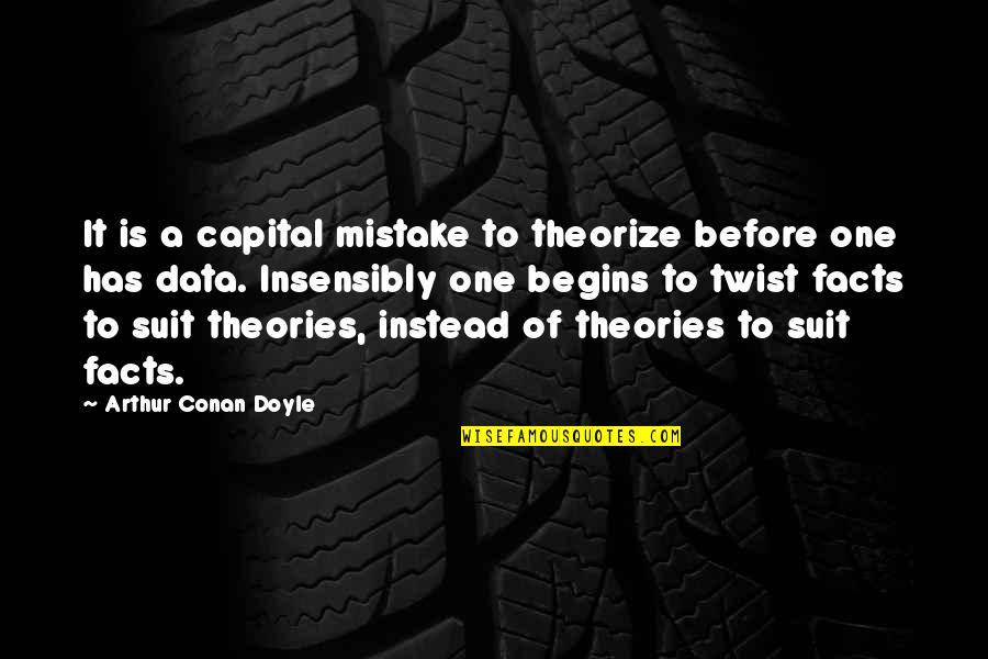 Data And Information Quotes By Arthur Conan Doyle: It is a capital mistake to theorize before