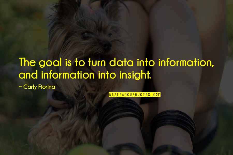 Data And Information Quotes By Carly Fiorina: The goal is to turn data into information,