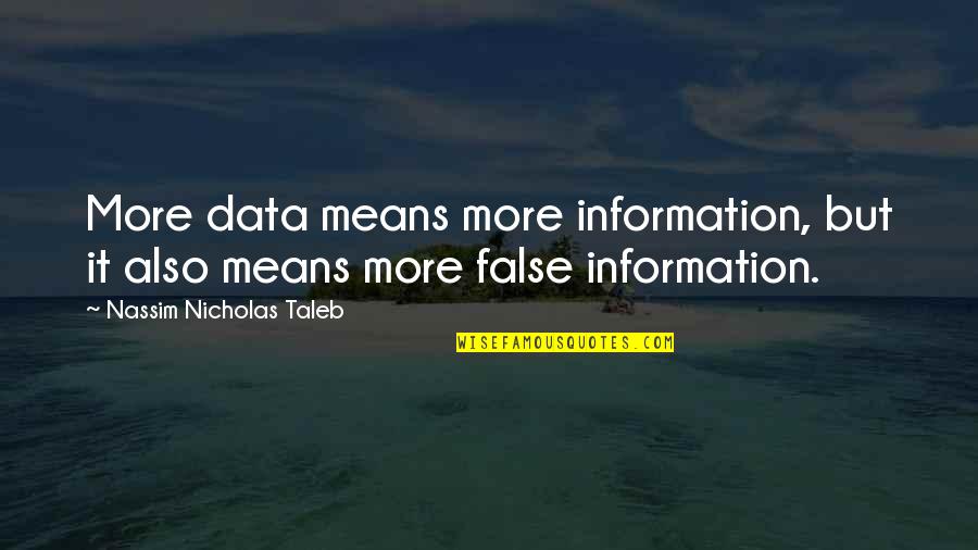 Data And Information Quotes By Nassim Nicholas Taleb: More data means more information, but it also