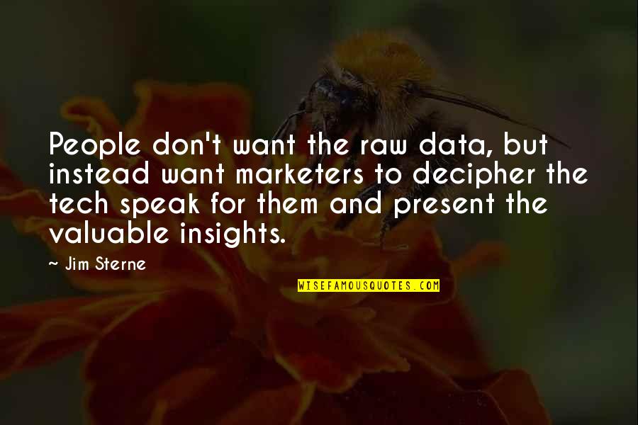 Data Insights Quotes By Jim Sterne: People don't want the raw data, but instead