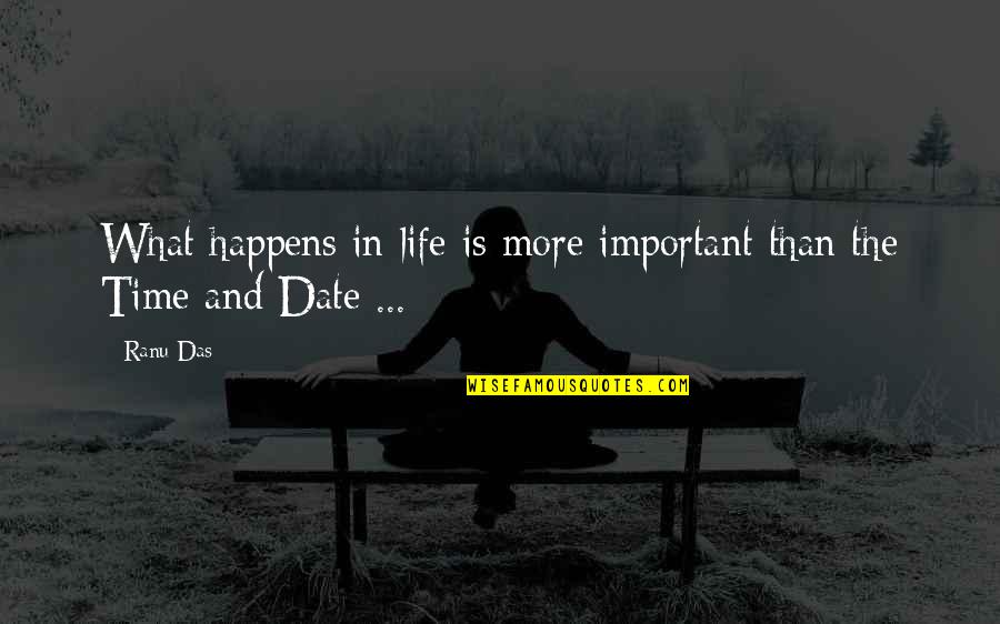 Date Time Quotes By Ranu Das: What happens in life is more important than