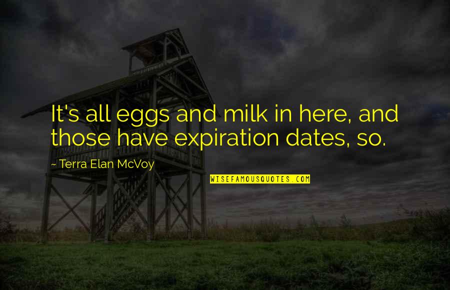 Dates-fruit Quotes By Terra Elan McVoy: It's all eggs and milk in here, and