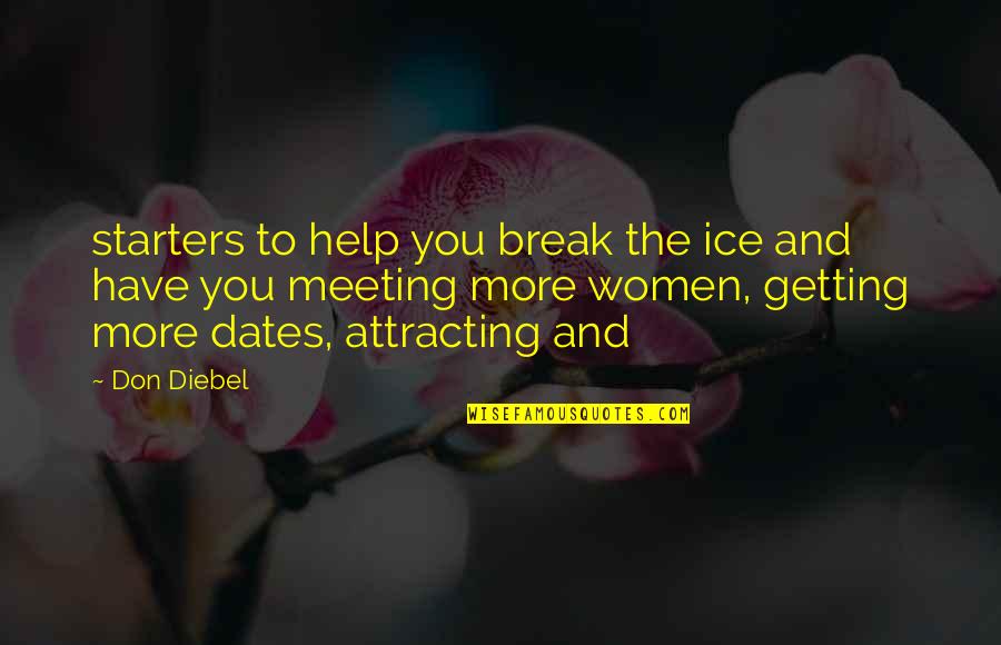 Dates Quotes By Don Diebel: starters to help you break the ice and